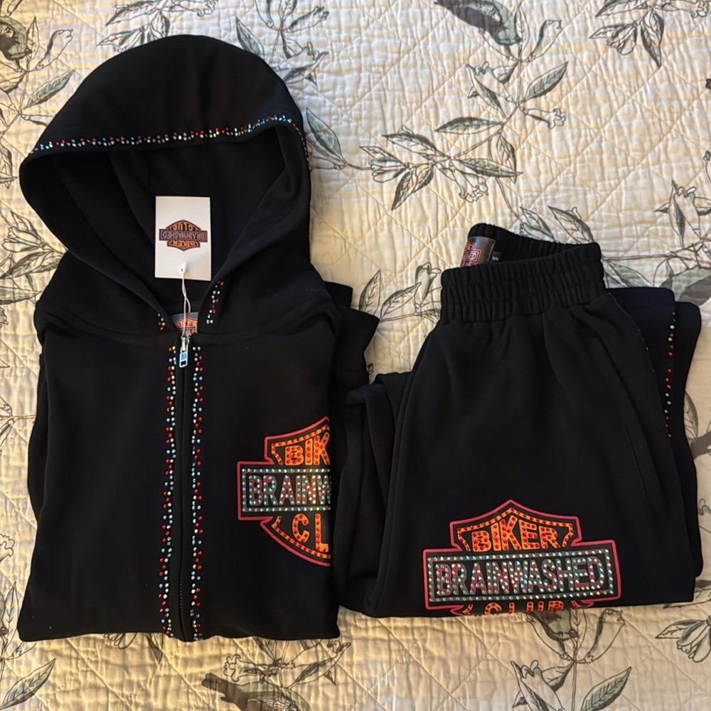Biker brainwashed club tracksuit set